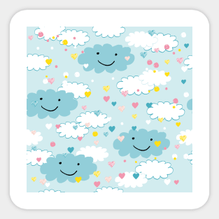 Cute clouds - baby pattern Sticker